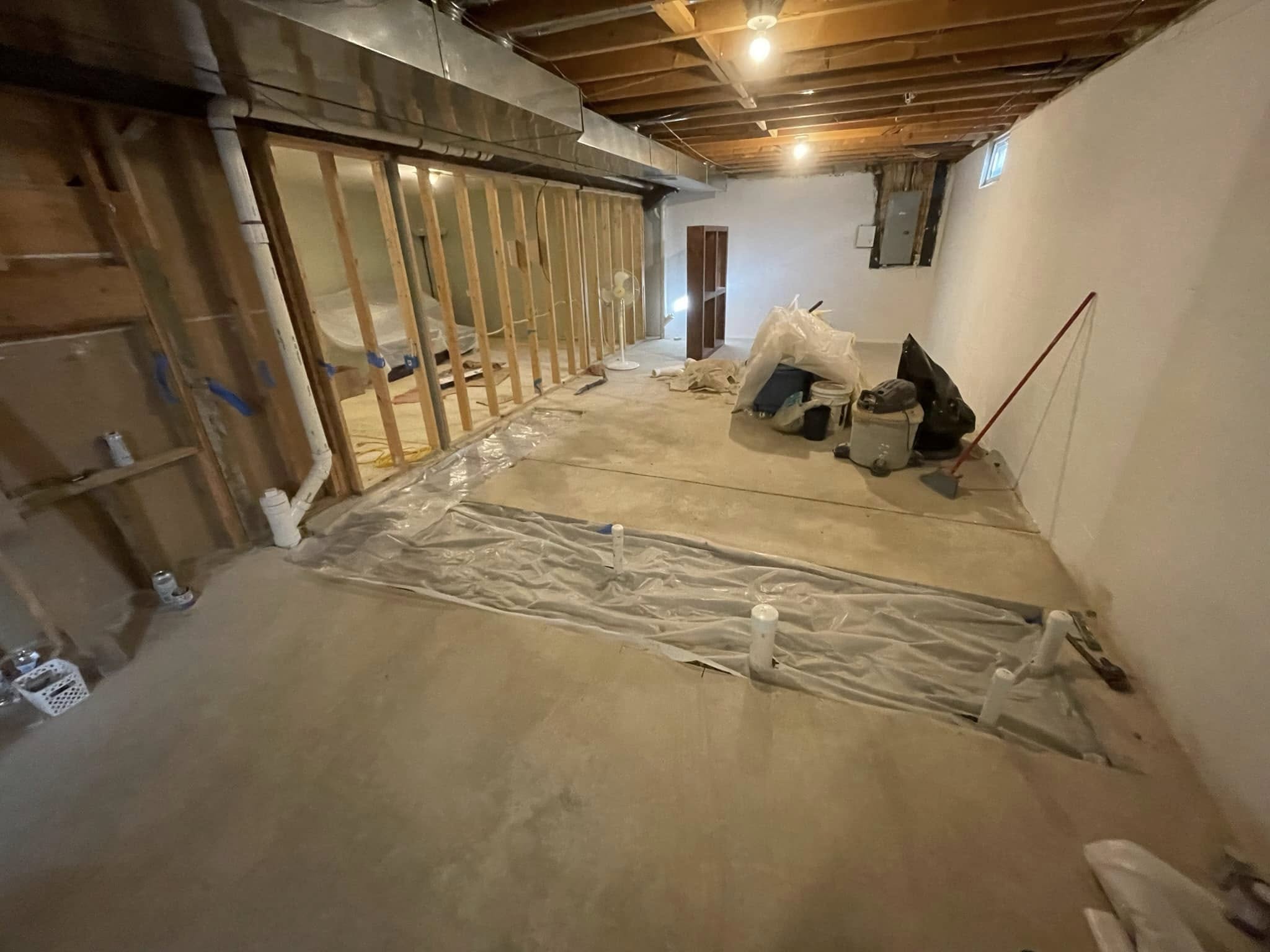 Pierce LLC performing site work and installation of PVC for new bathroom group in New Albany, OH